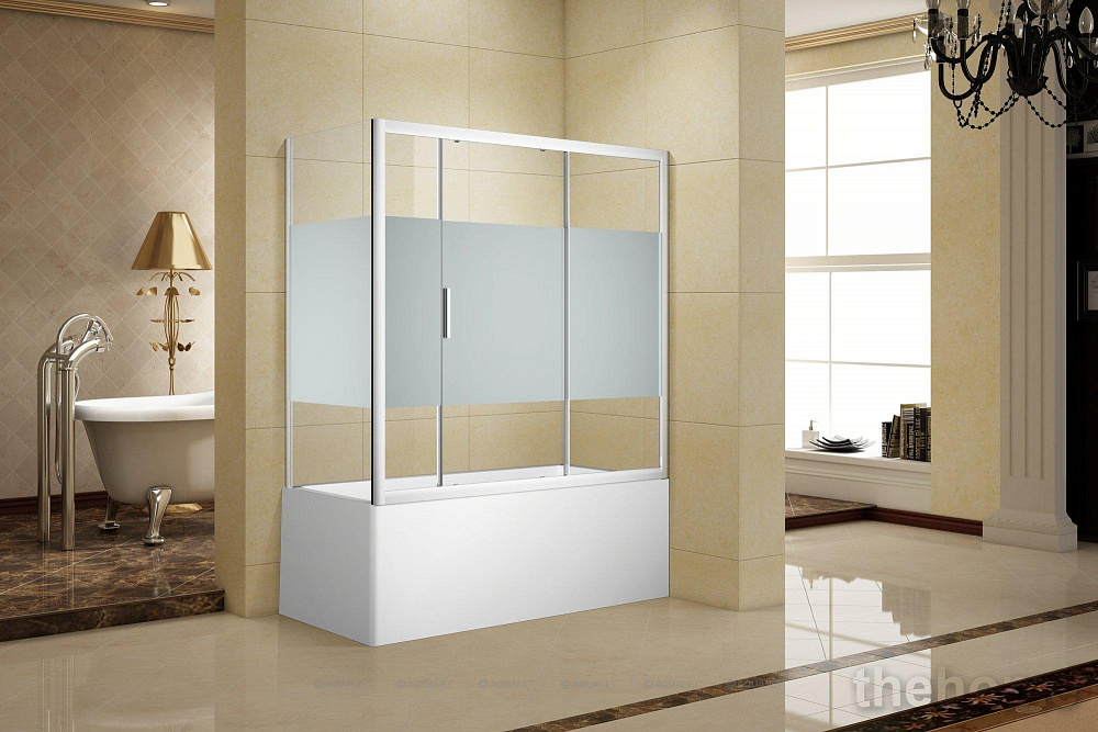 Шторка для ванны Aquanet Practic AE10-B-180H150U-CP, прозрачное стекло - TheHome