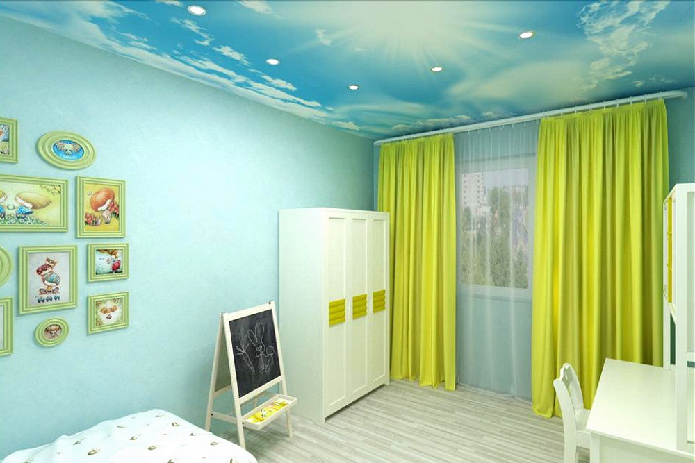 Креативный потолок для детской комнаты 15 фото - luchistii-sudak.ru