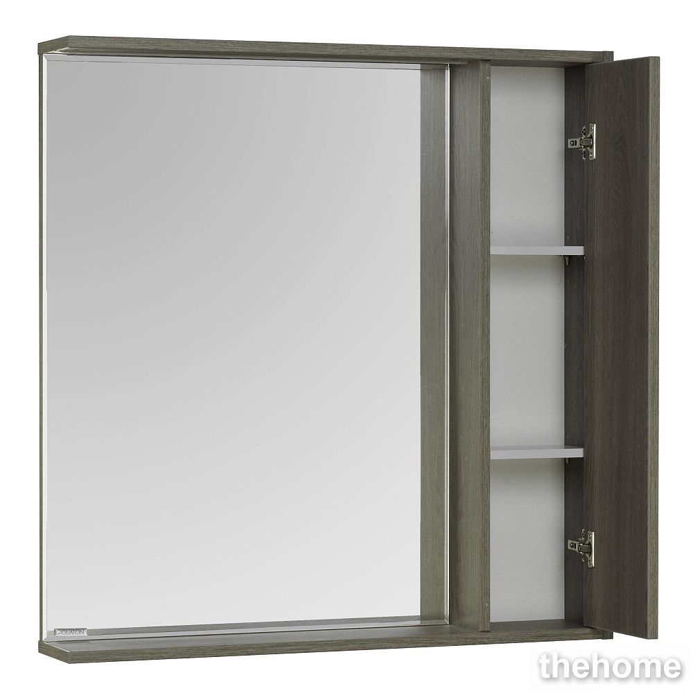 Зеркальный шкаф Aquaton Стоун 1A228302SXC80 80 x 83.3 см, с подсветкой, грецкий орех - TheHome