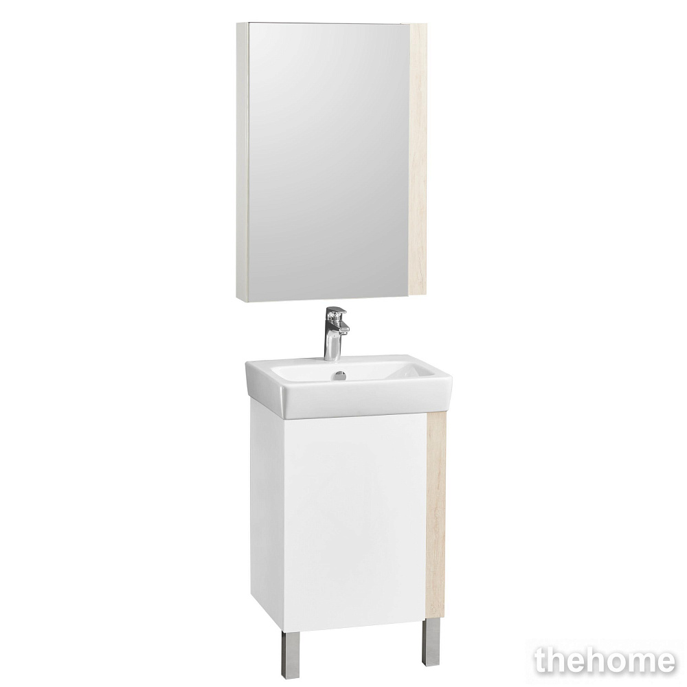 Зеркальный шкаф 55 см Aquaton Кантри 55 1A257702AHB20, белый / дуб верона - 3