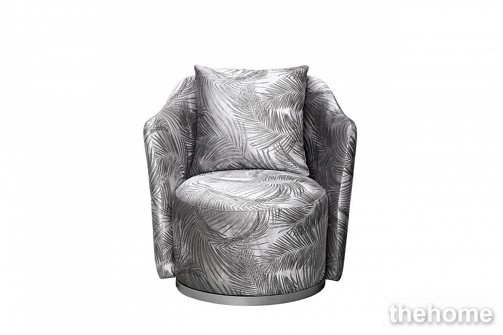 Кресло Verona вращающееся,вельвет принт листья Valdes110-SER/хром 70*77*80см Garda Decor - TheHome