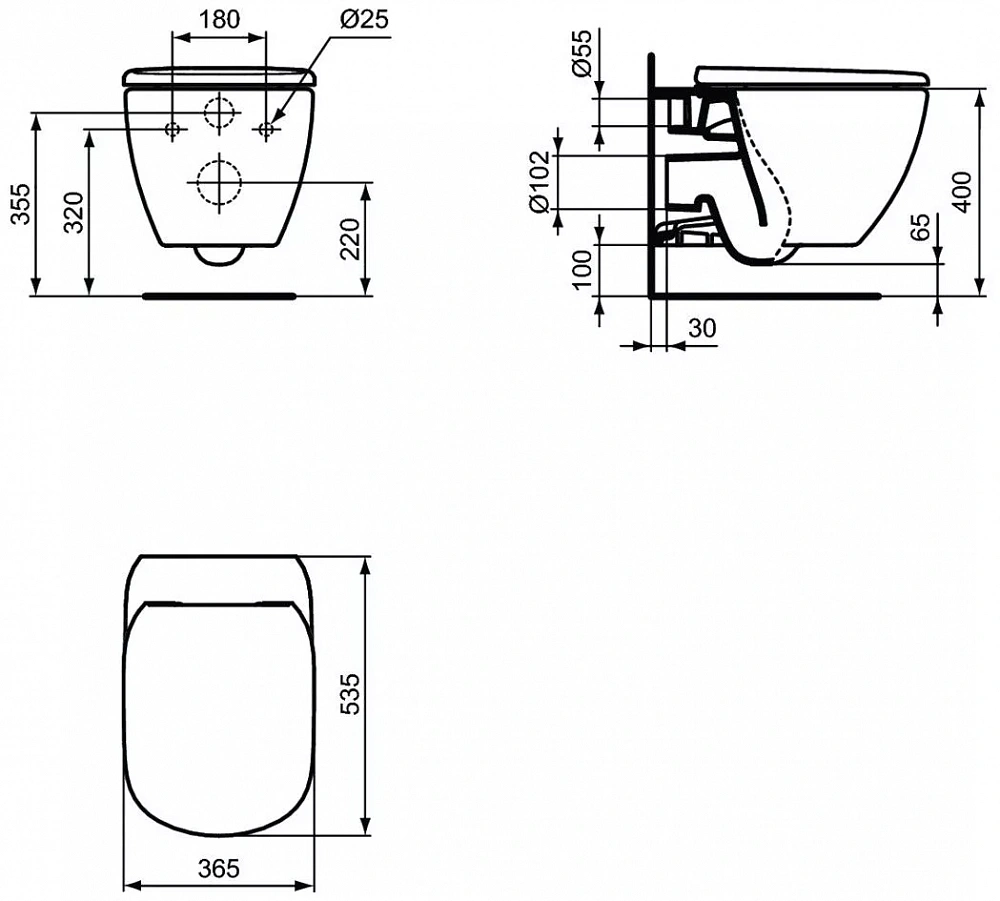 Чаша унитаза подвесного Ideal Standard Tesi AquaBlade T007901 - 6
