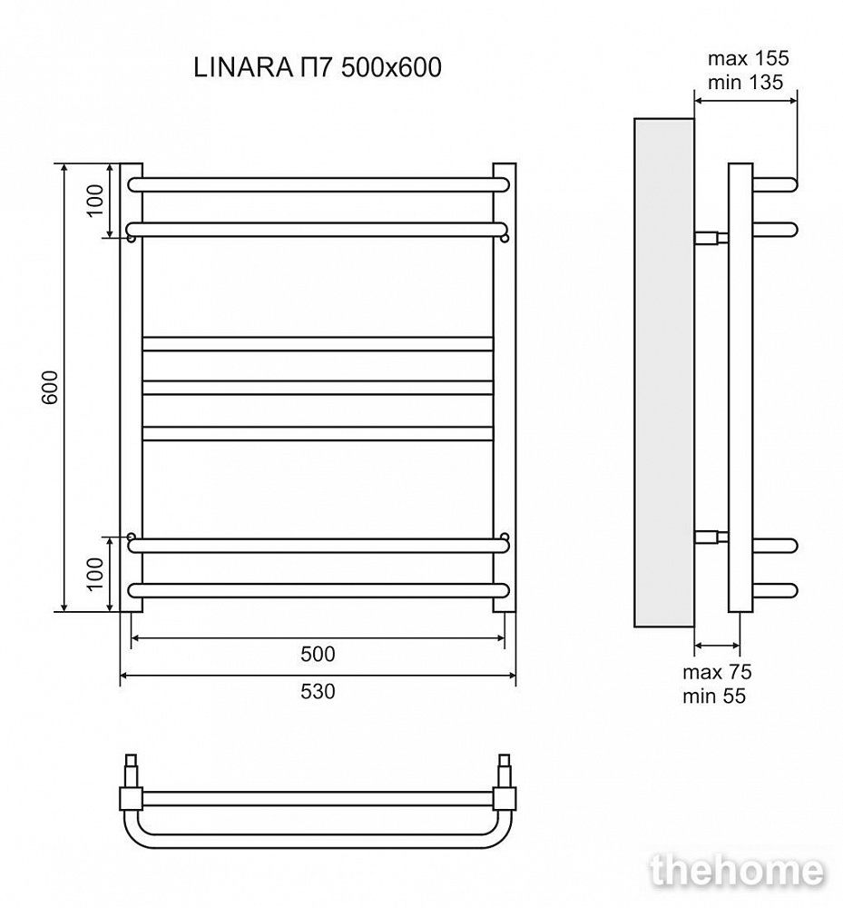Полотенцесушитель электрический Lemark Linara П7 500x600 - 5