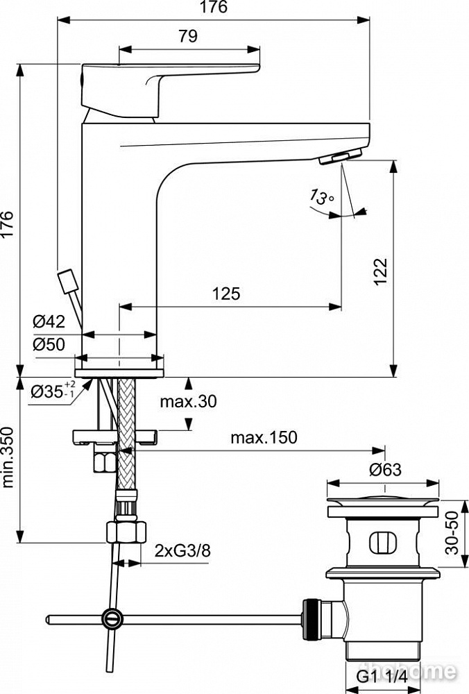Душевой комплект Ideal Standard Ceratherm T25 3 в 1 BC984AA - 9