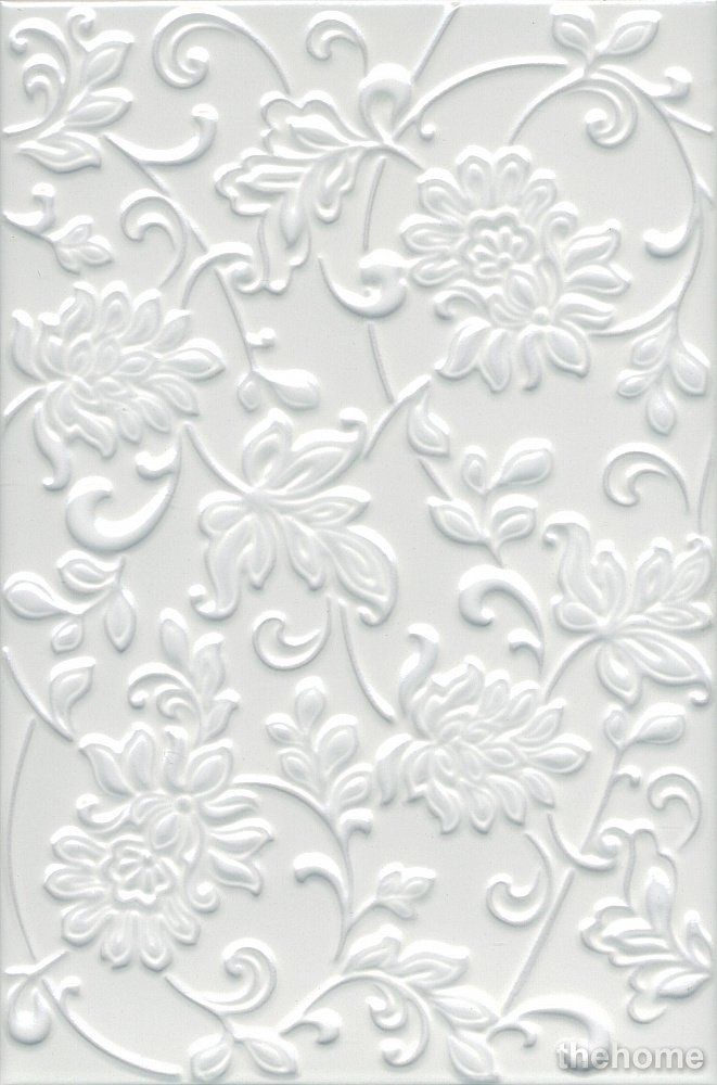 Плитка Аджанта цветы белый 20х30 - TheHome