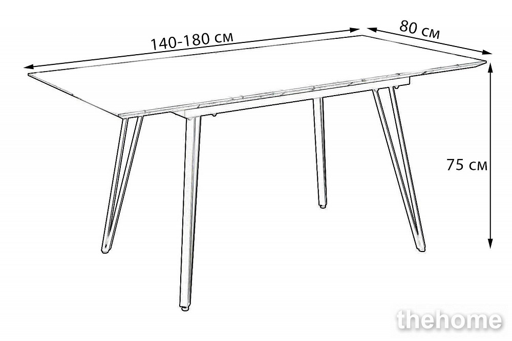 Стол обеденный R-Home Диего раскладной 140-180*80 мрамор графит - 2