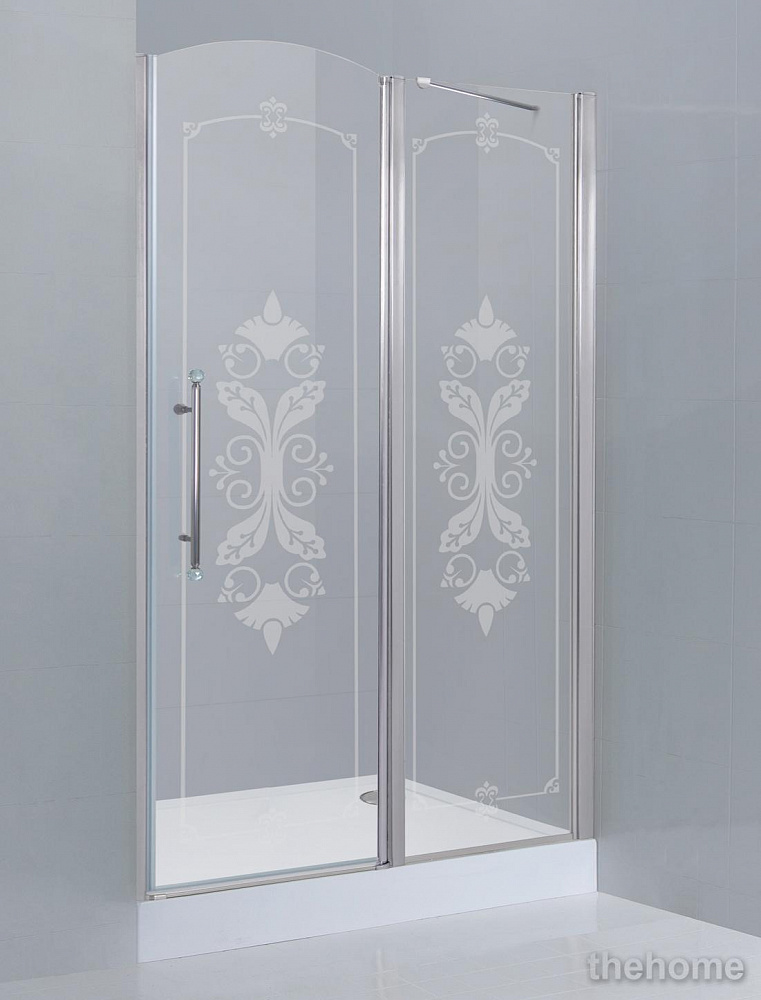 Дверь для душевого уголка Cezares Giubileo 60/60 R стекло с узором хром - TheHome