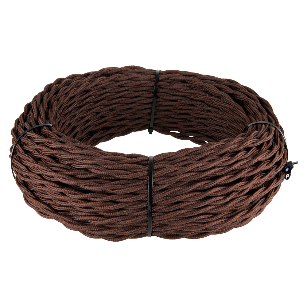 Ретро кабель витой 2х2,5 коричневый 50 м Werkel W6452614 - TheHome