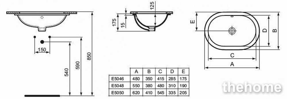 Раковина Ideal Standard Connect E505001 62 см - 3