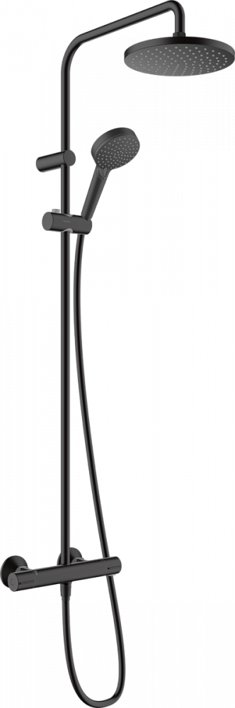 Душевая стойка Hansgrohe Vernis Blend Showerpipe 200 1jet EcoSmart 26089670, матовый чёрный - TheHome