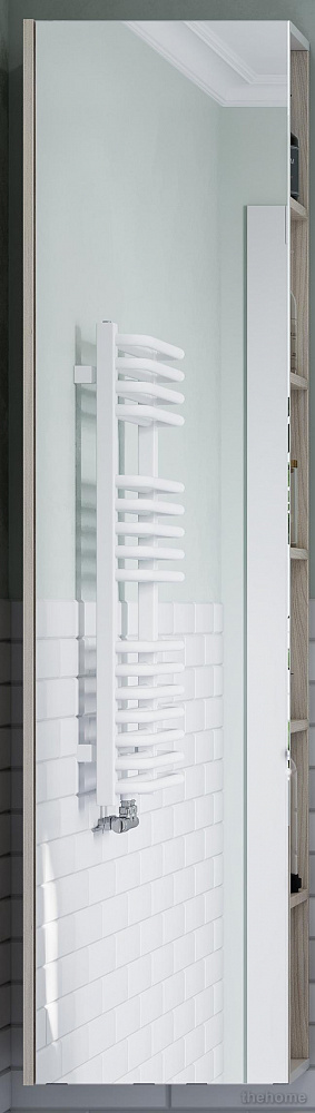 Шкаф-пенал Aquaton Сканди с зеркалом белый, дуб верона 1A253403SDB20 - TheHome